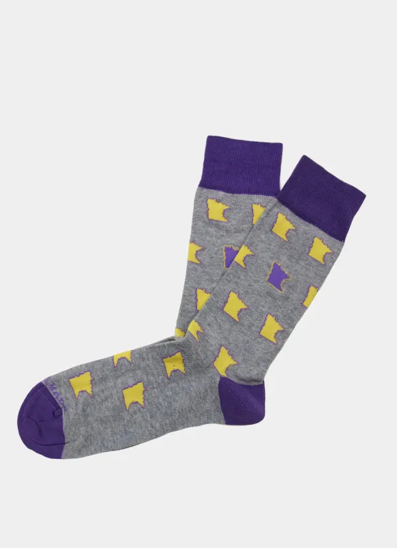 Purple/Yellow MN Pop Socks sold by Hammer Made