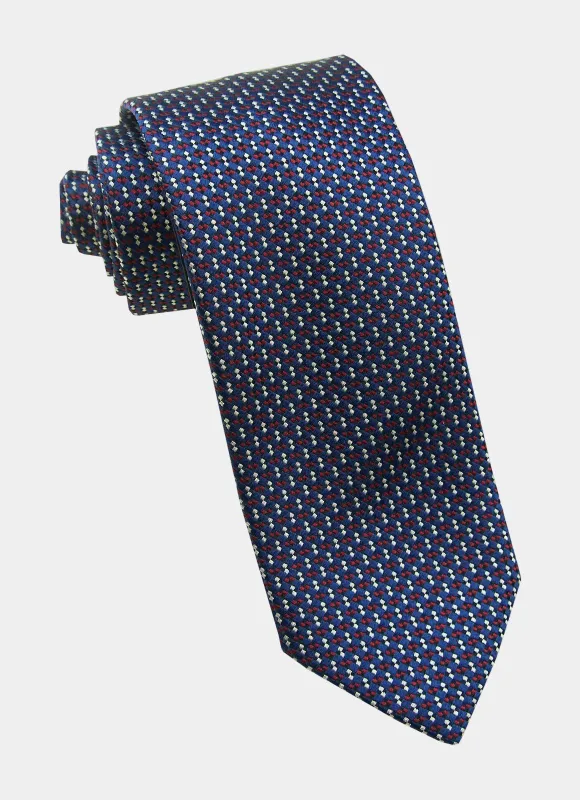 Navy/Burgundy Micro Silk Neck Tie made by Hammer Made