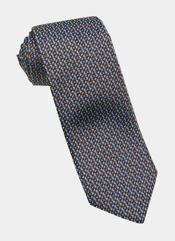 Blue Micro Silk Neck Tie sold by Hammer Made