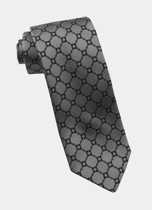 Grey Dot Silk Neck Tie sold by Hammer Made