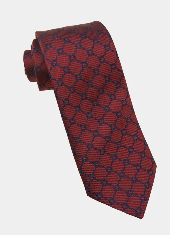Burgundy Dot Silk Neck Tie sold by Hammer Made