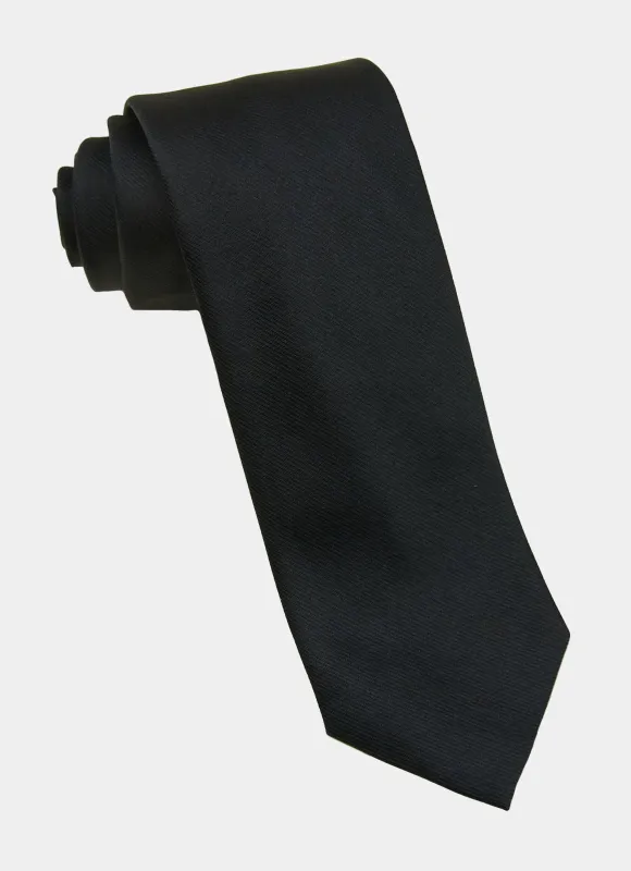 Black Twill Silk Neck Tie sold by Hammer Made