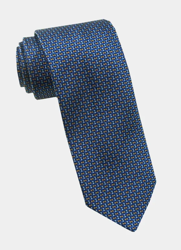Blue/Tan Micro Silk Neck Tie sold by Hammer Made