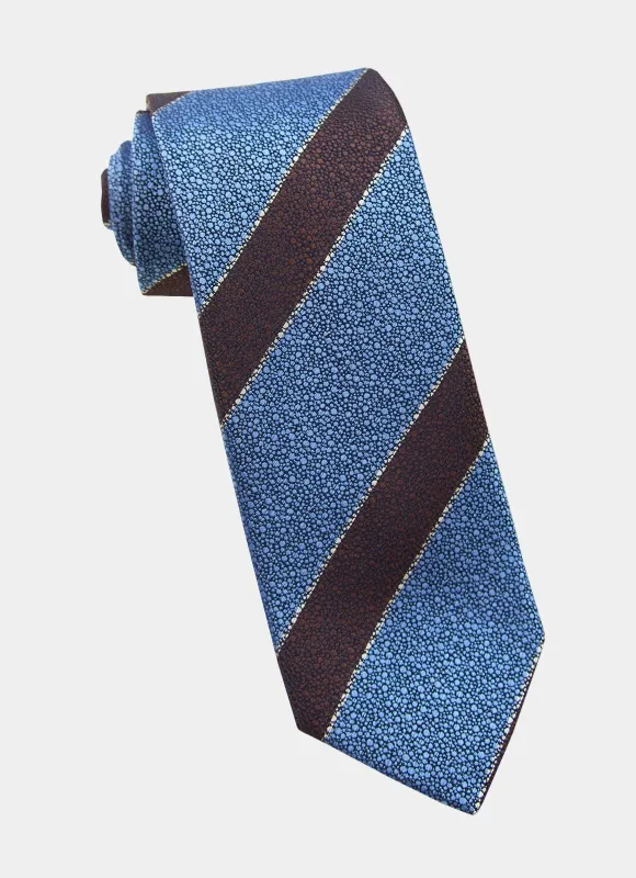 Blue/Black Pebble Stripe Silk Neck Tie sold by Hammer Made