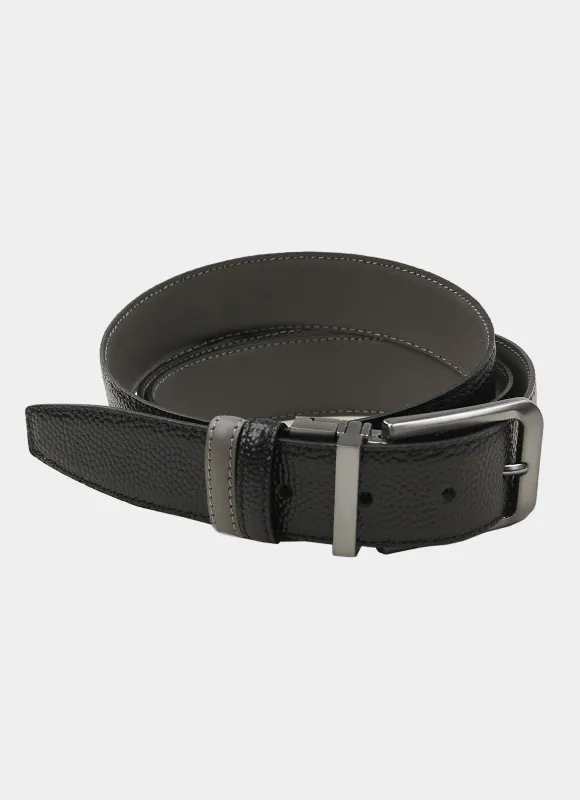 Black Pin Dot/Dk Grey Reversible Belt sold by Hammer Made