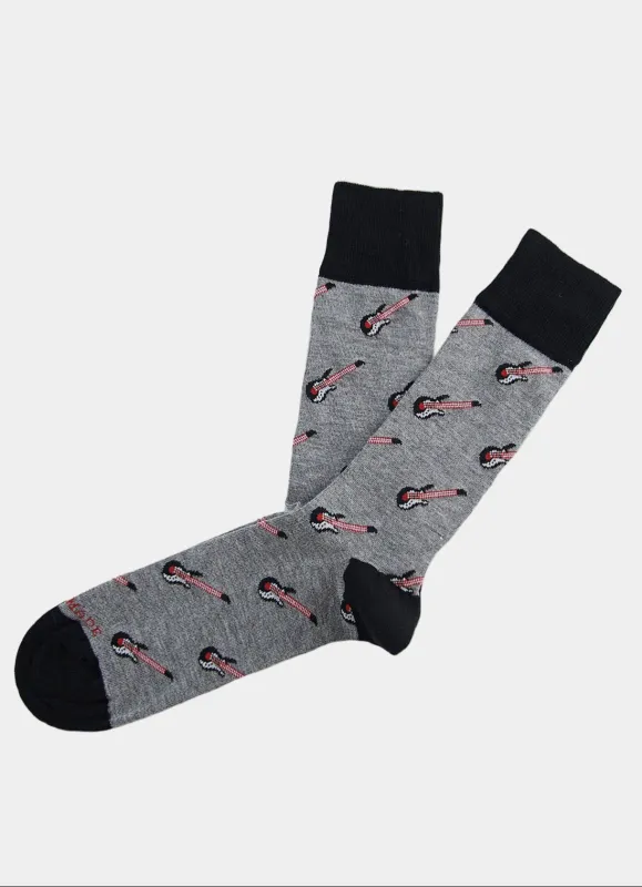 Grey/White Guitar sock made by Hammer Made