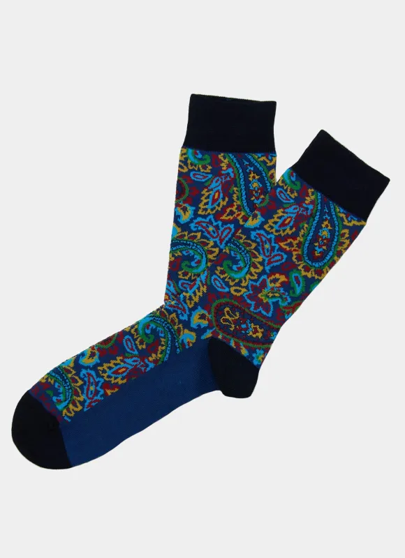 Multi Paisley Socks made by Hammer Made
