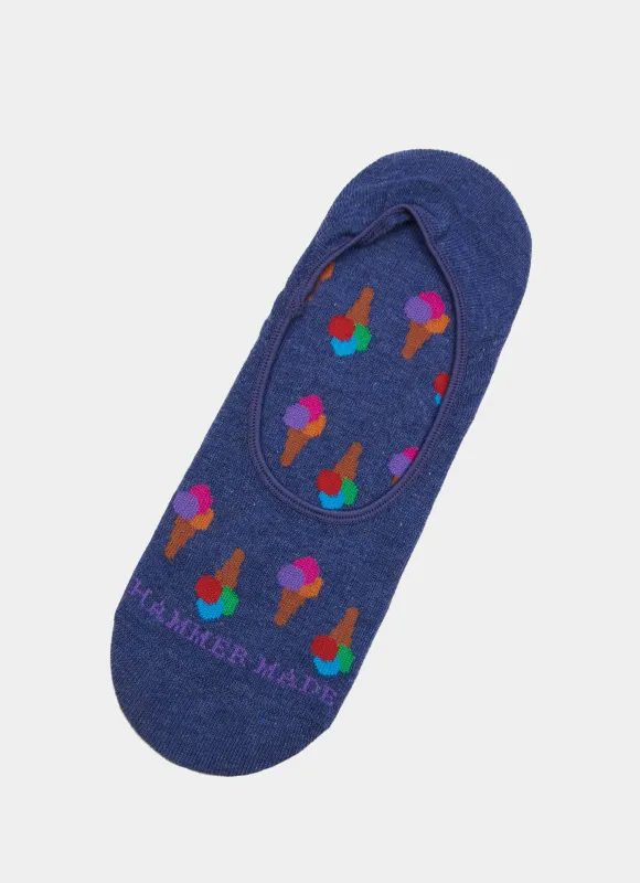 Blue/Multi Ice Cream No Show Socks sold by Hammer Made