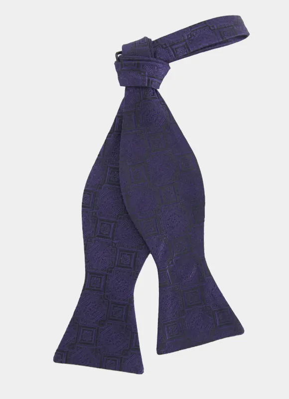 Purple Med Silk Bow Tie sold by Hammer Made