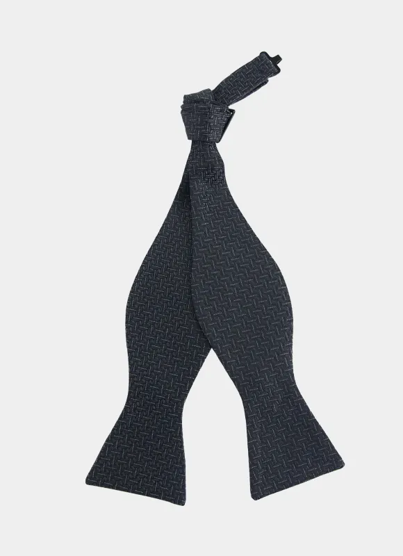 Black Tick Silk Bow Tie sold by Hammer Made