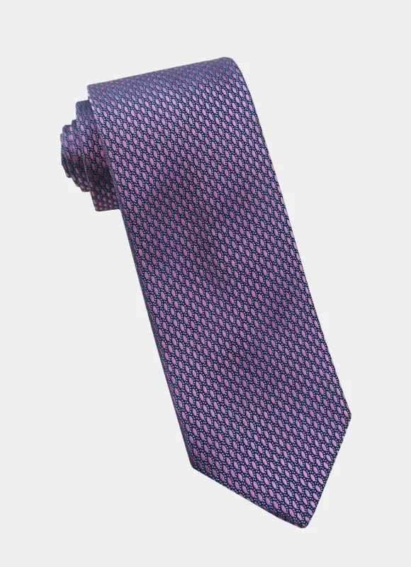 Magenta Geo Silk Neck Tie sold by Hammer Made
