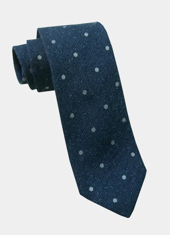 Blue Dot Silk Neck Tie made by Hammer Made