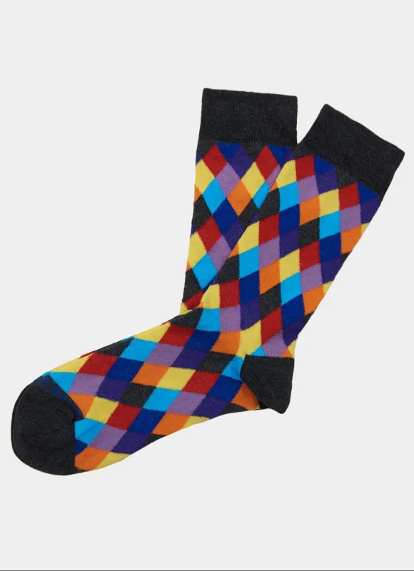 Multi Harlequin Socks made by Hammer Made