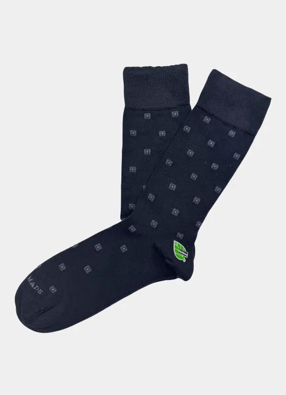 Black Block Bamboo Blend Sock made by Hammer Made