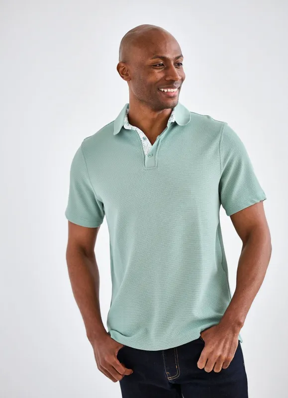 Jefferson Jacquard Stretch Polo made by Hammer Made
