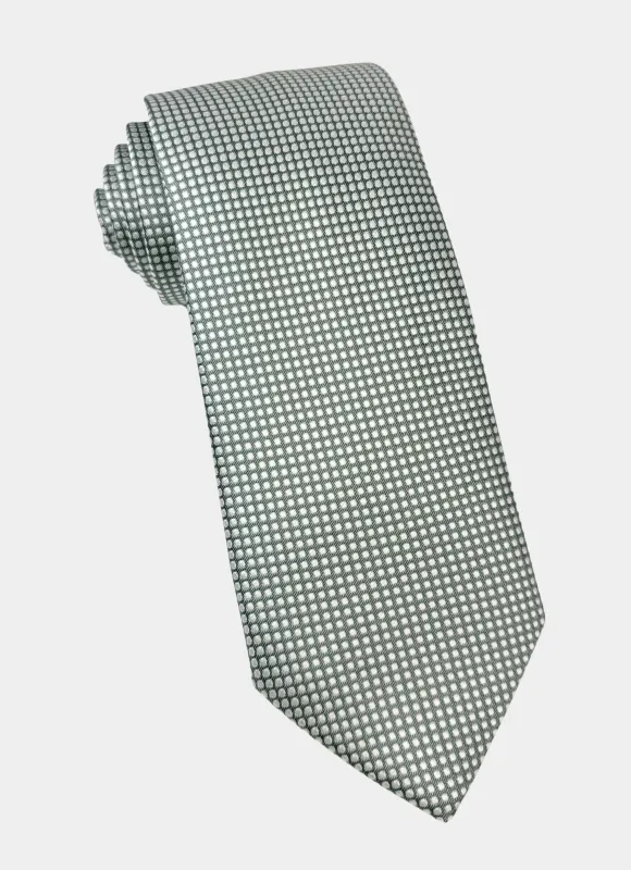 Green/White Dot Silk Neck Tie made by Hammer Made