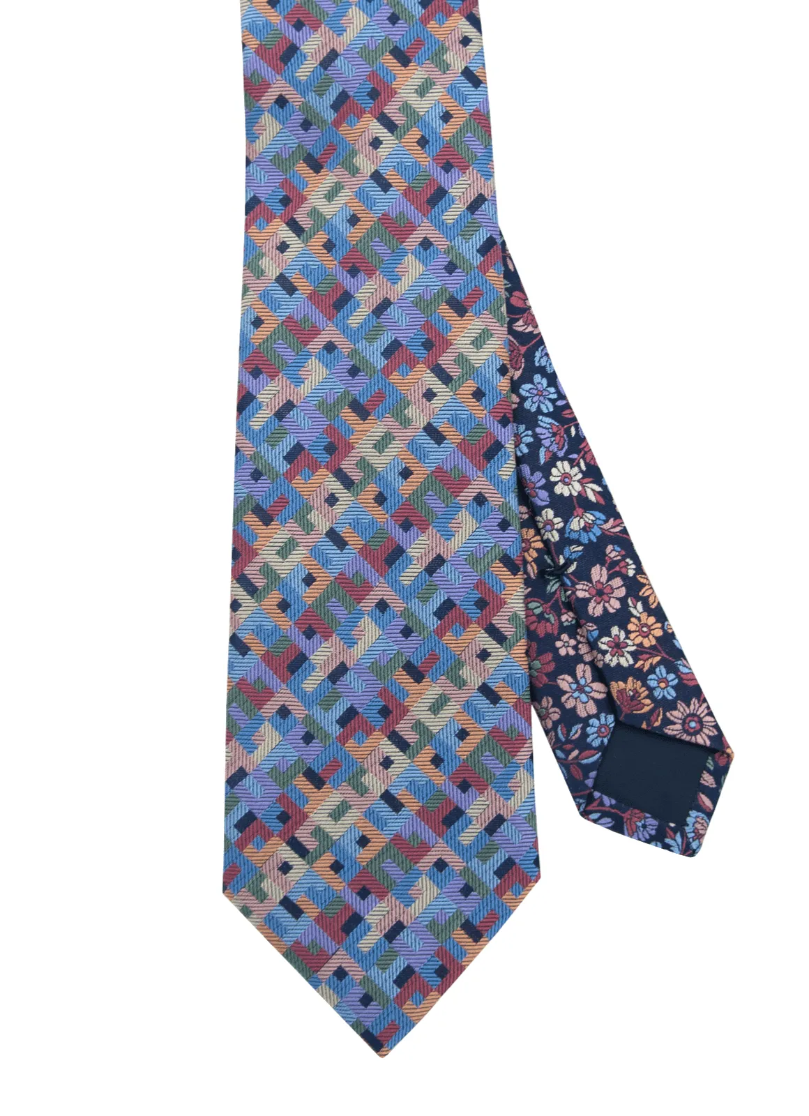 Multi Blocks Silk Neck Tie sold by Hammer Made product image thumbnail 2