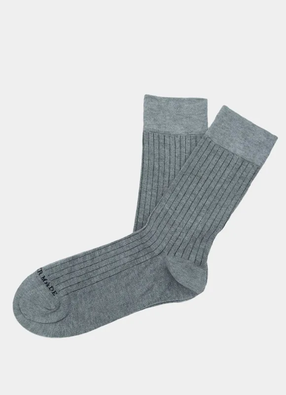 Grey Melange Bamboo Sock made by Hammer Made