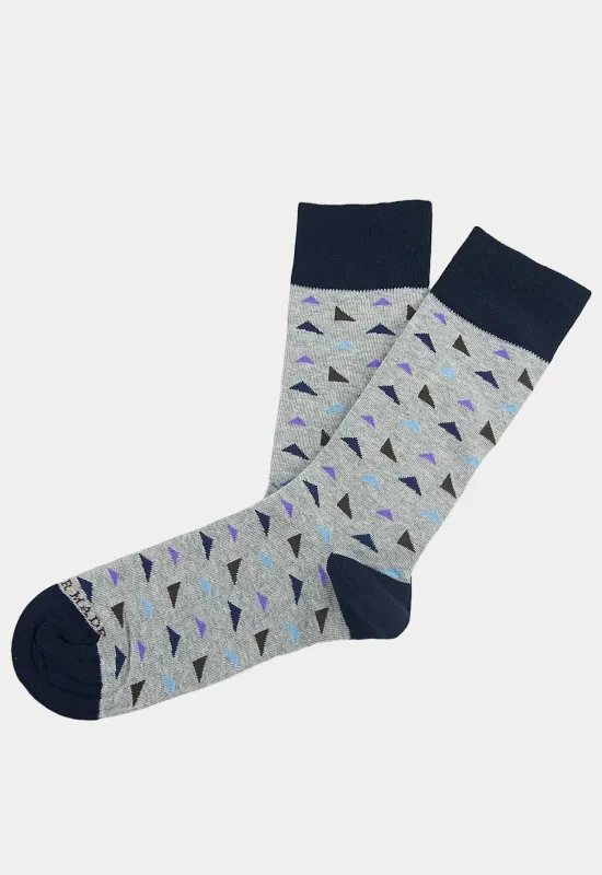 Grey Multi Triangle Sock made by Hammer Made