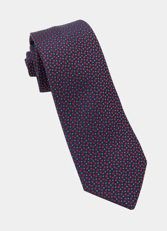 Navy/Red Micro Silk Neck Tie made by Hammer Made