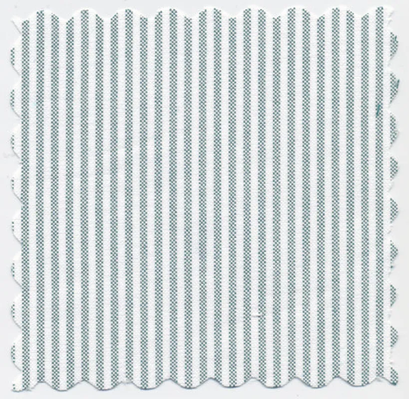 Green & White University Stripe Two-Ply 100% Pima Cotton Oxford sold by Mercer and Sons