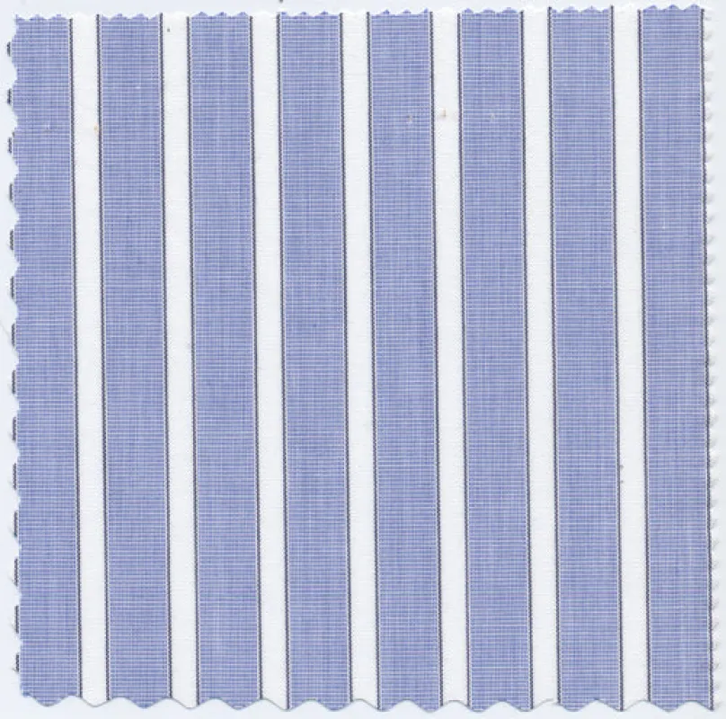 Buckingham 7MM Blue&White End-on-End Stripe sold by Mercer and Sons