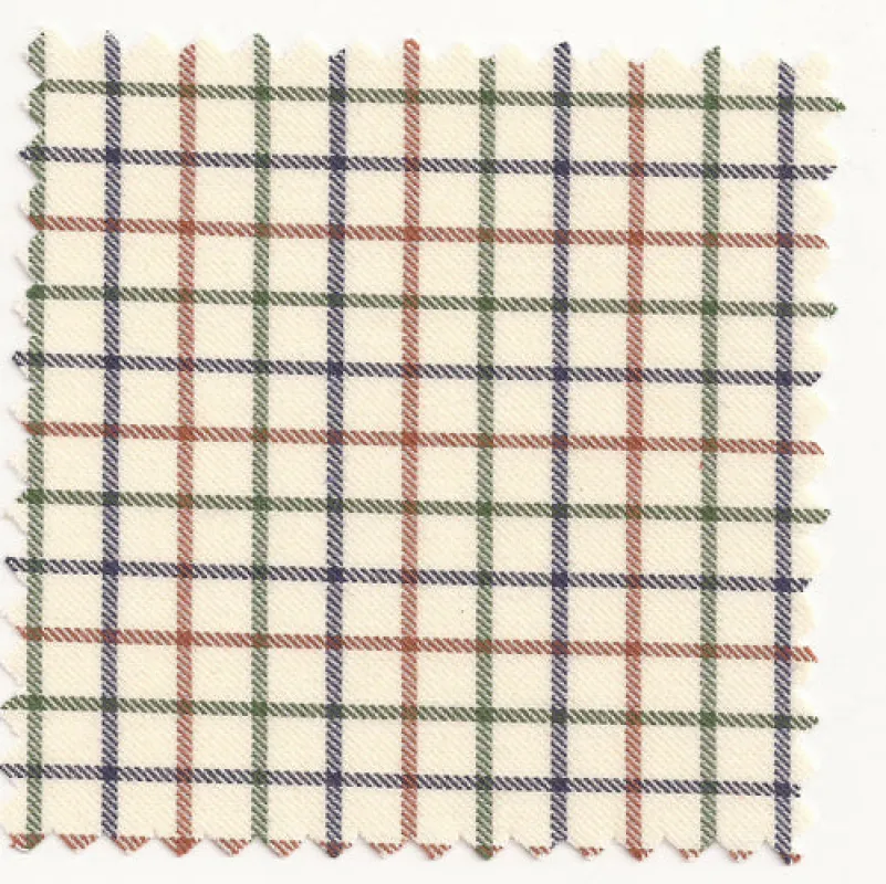 James Bond Brushed Cotton Flannel Tattersall sold by Mercer and Sons