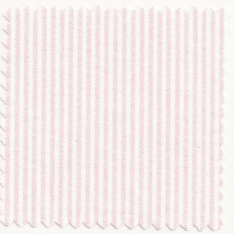 Pink & White University Stripe Two-Ply 100% Pima Cotton Oxford sold by Mercer and Sons