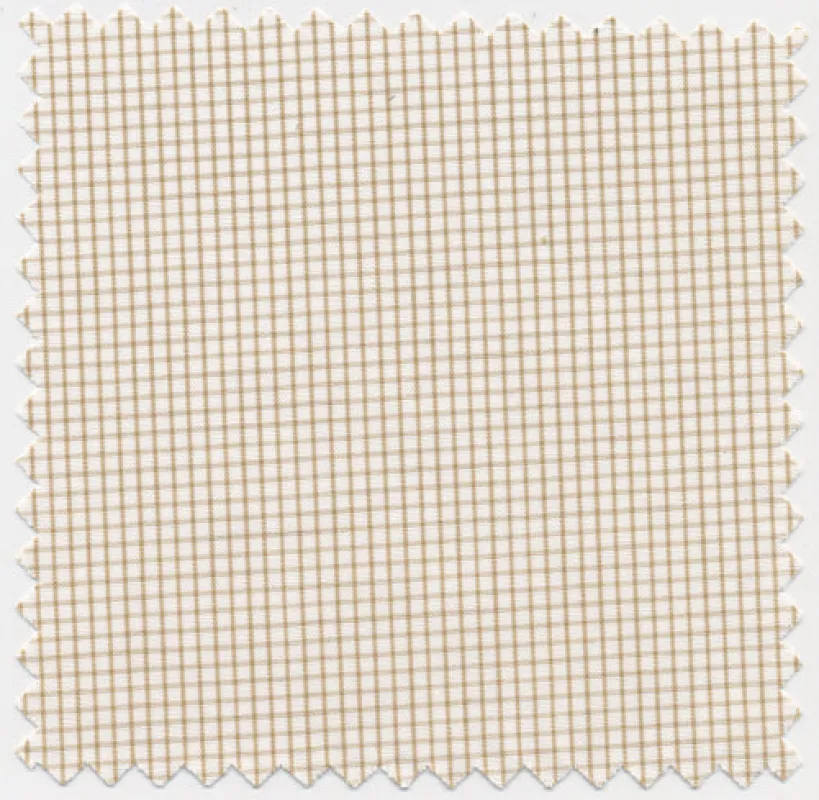 British Khaki on White 2MM Graph Check Broadcloth #015 sold by Mercer and Sons
