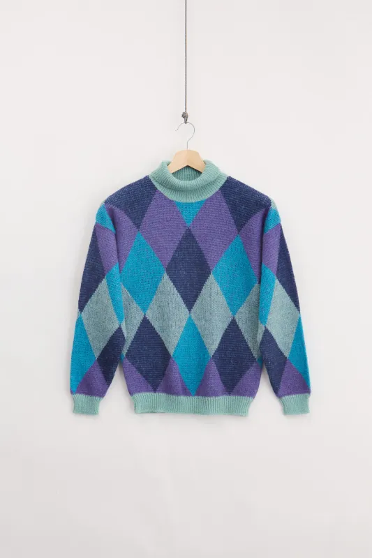 Italian Turtleneck Knit Sweater (M) made by Vintage