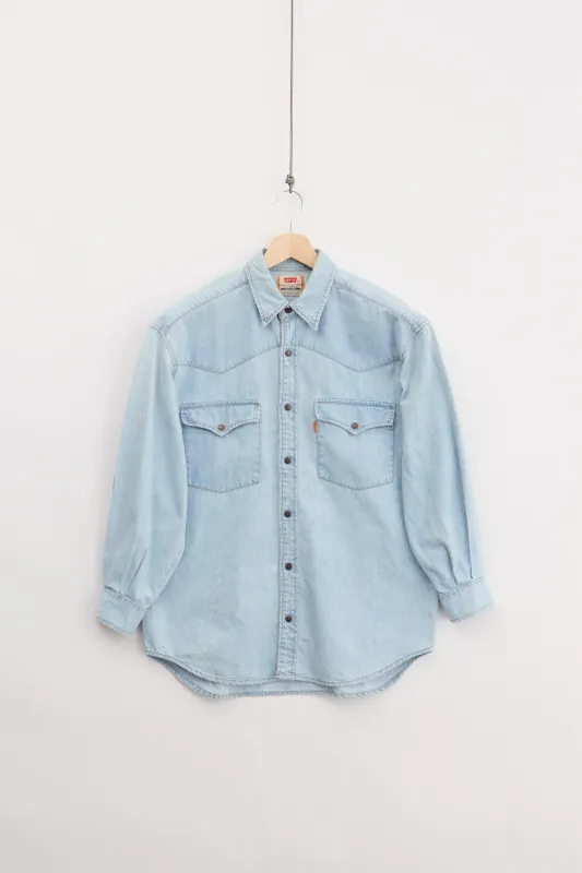 Levi's Orange Tab Western Denim Shirt (M) sold by Livid Jeans