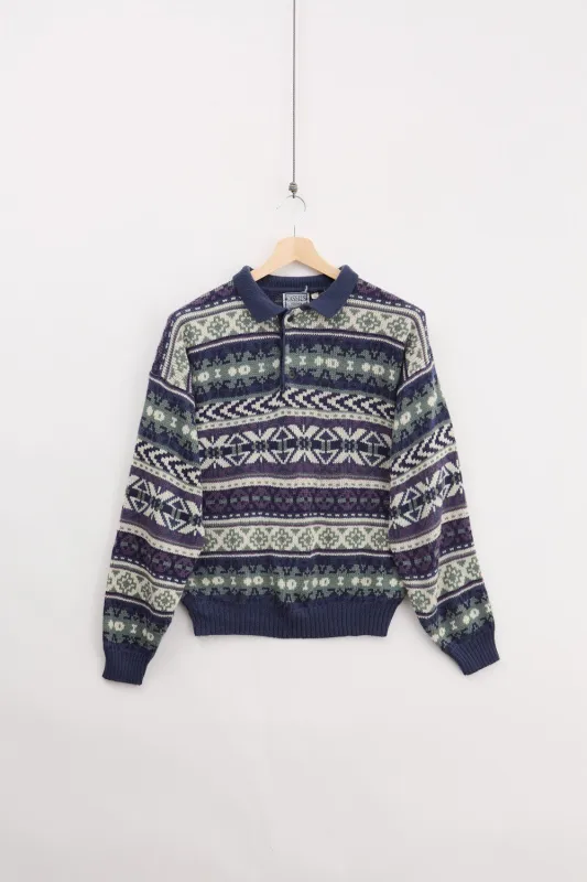 Traditional Norwegian Knitted Polo (S) made by Livid Jeans