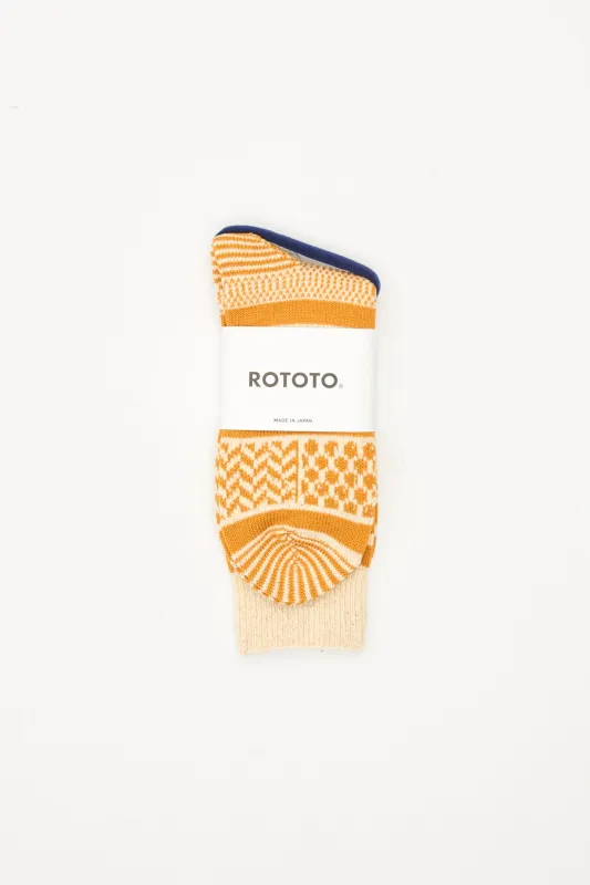 Multi Jaquard Crew Ivory/Gold made by ROTOTO