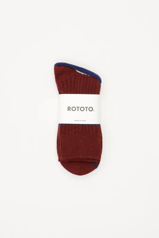 Merino Stripe Sock Maroon/Navy sold by Livid Jeans