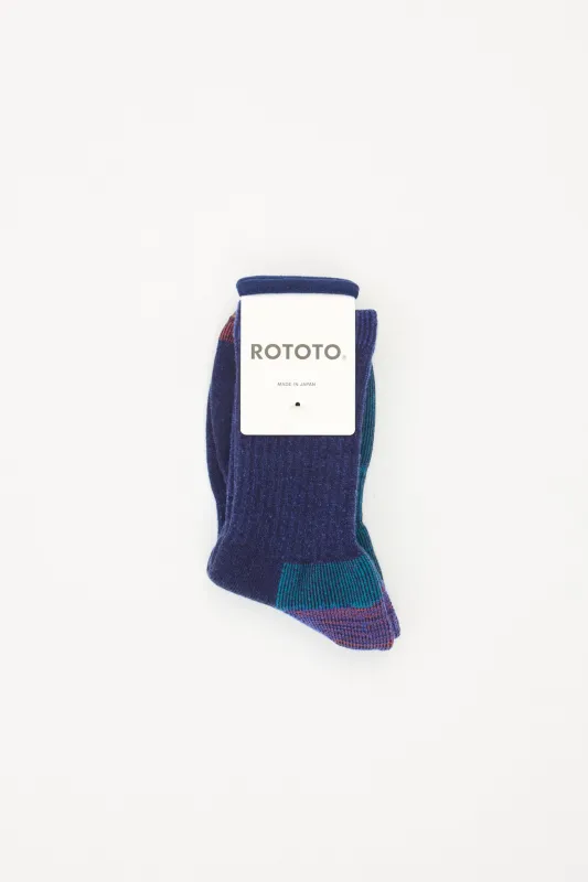 Double Face Merino Pile Socks Deep Blue sold by Livid Jeans