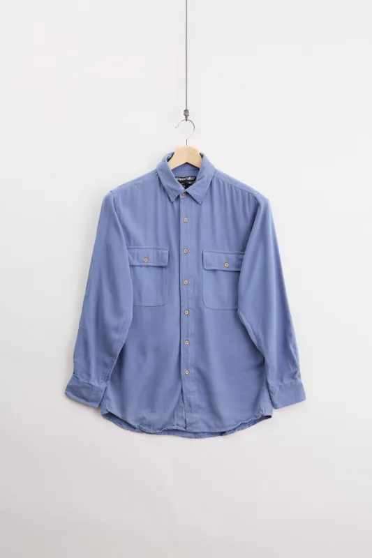 Heavy silk herringbone twill shirt (S) sold by Livid Jeans