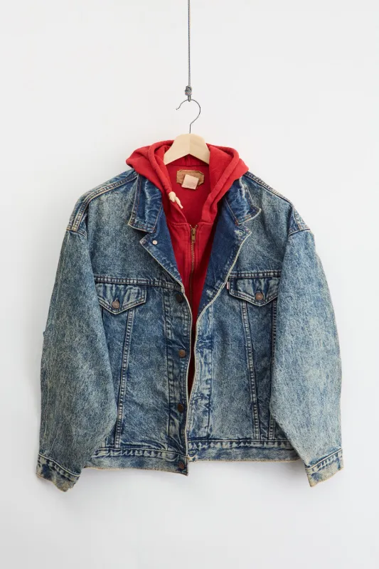 80's Levi's hoodie denim jacket (L) sold by Livid Jeans
