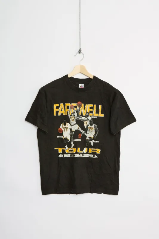 1993 Iowa Hawkeyes tee (L) sold by Livid Jeans
