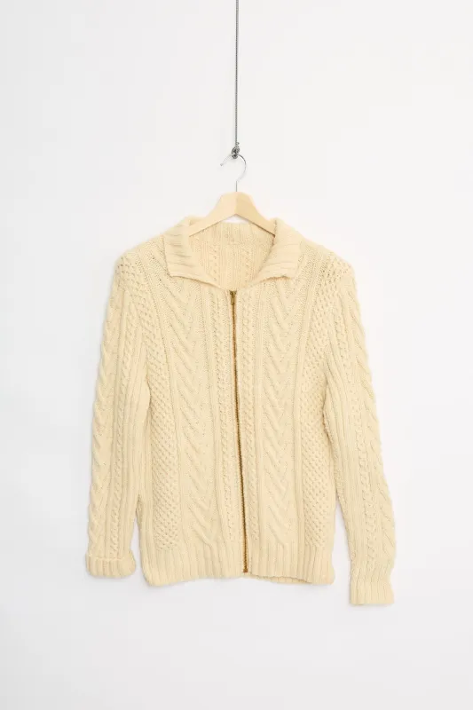 1070's handknit Aran cardigan (S) sold by Livid Jeans