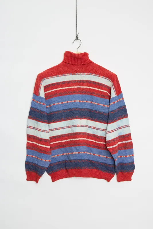 90's cotton blend roll-neck sweater (M) made by Vintage