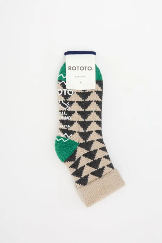 Comfy Room Socks Sankaku Charcoal/Green sold by Livid Jeans