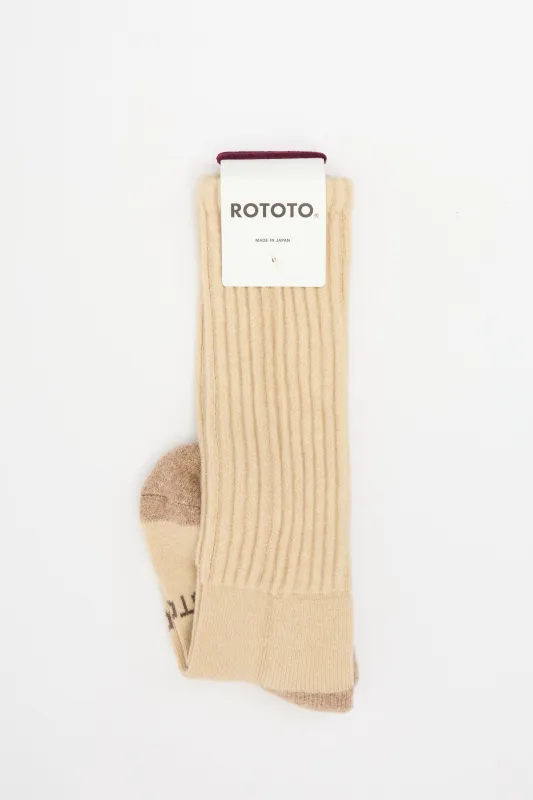 Merino Lambs Wool High Socks Ivory made by ROTOTO