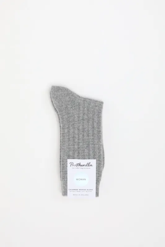 Eyre Light Grey Cashmere made by Pantherella