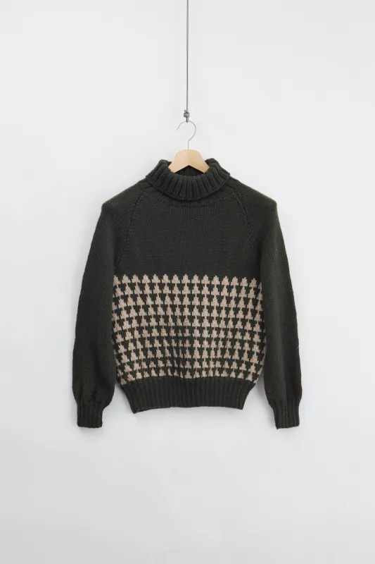 Traditional Wool Knitted Turtleneck (S) made by Vintage