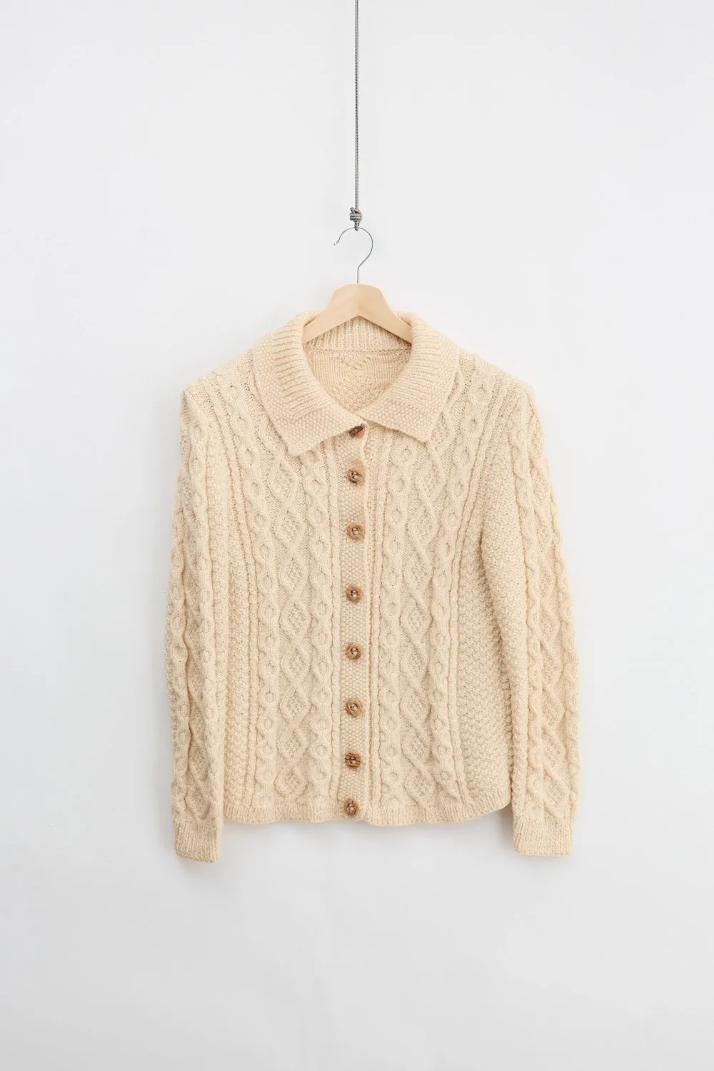 Traditional Cable Knit Cardigan (M) sold by Livid Jeans
