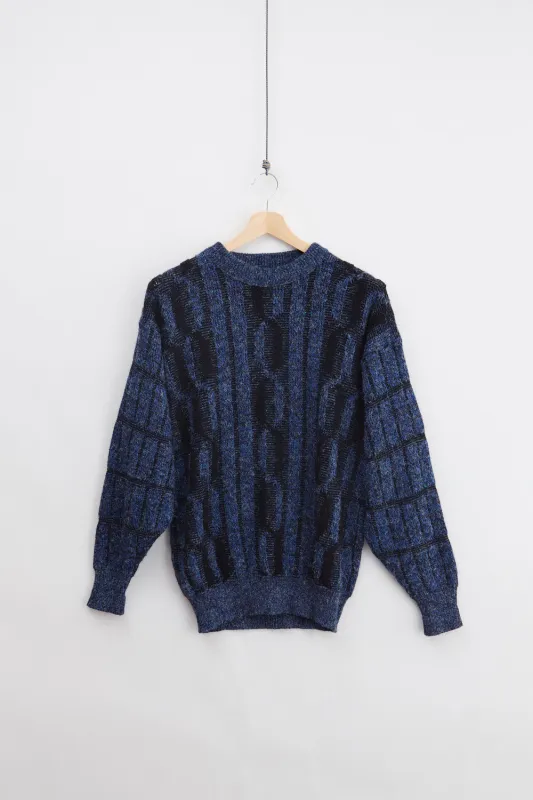 Cable Knit Wool Sweater (L) made by Vintage