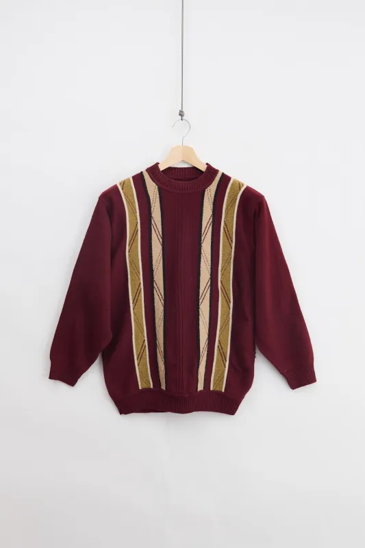 Jaquard Wool Knit Sweater (L) sold by Livid Jeans