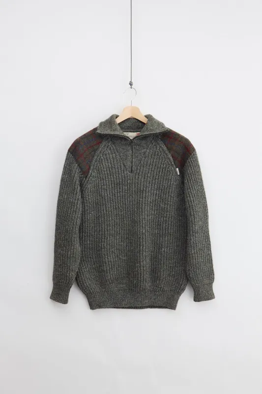 Wool Knit Quarter Zip Sweater (XL) made by Vintage