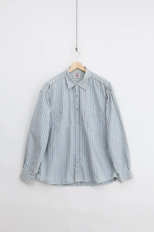 80's Levi's Striped Denim Shirt (XL) sold by Livid Jeans