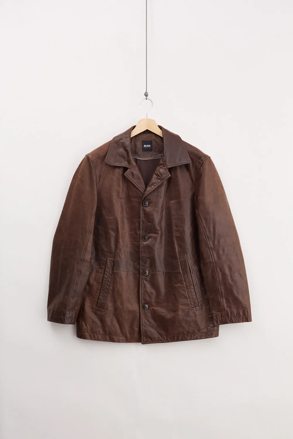 Boss by Hugo Boss Leather Car Coat (M) sold by Livid Jeans